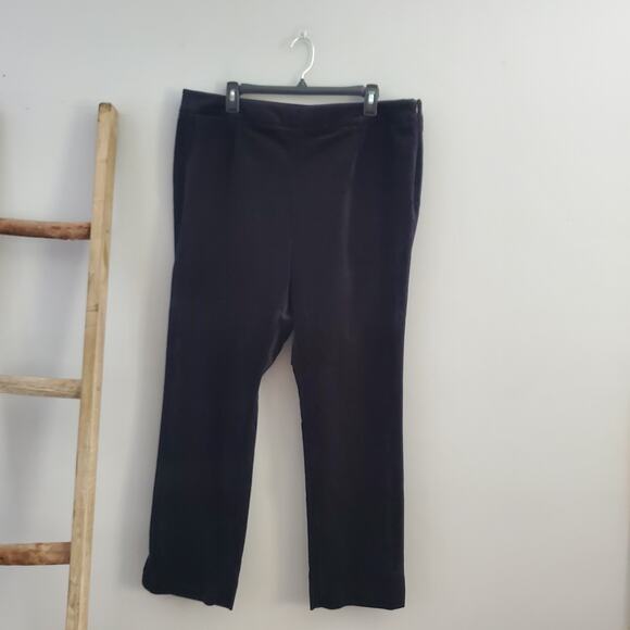 Talbots Woman Straight Classic Side Zip Velvet Pants Size 14W - Picture 1 of 10